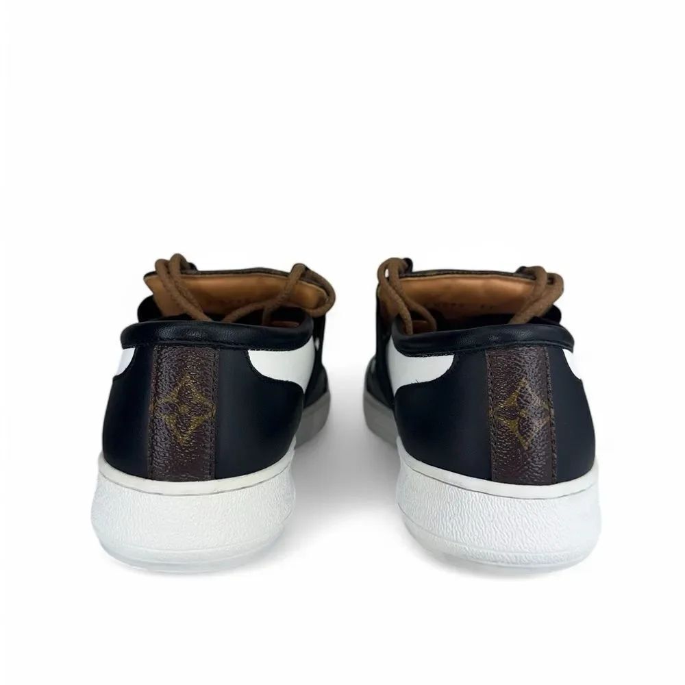 LOUIS VUITTON Black & Brown  LV Monogram Leather Sneakers EU37 - Picture 13 of 16